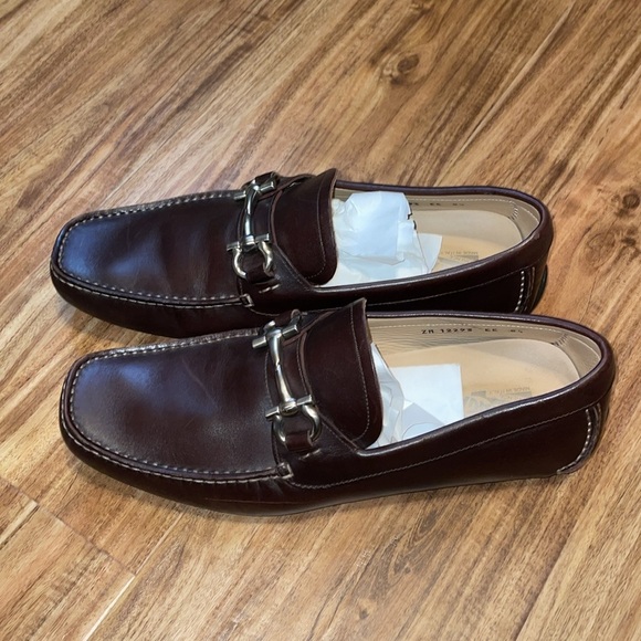 Ferragamo Men's loafers 8.5 EE Parigi driver driving brown leather slip on - Picture 1 of 13